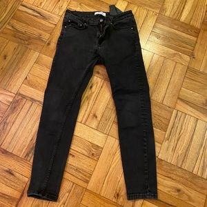 Zara straight leg black skinny jeans